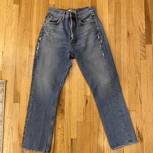 Agolde Riley High-Rise Straight Crop Jeans